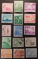 Mauritius 1953-58 sg293-306 Set of 15 2c-10r 2r50 5r Fine Used A886