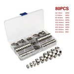 80pcs Stainless Steel Stepless Hose Clamps with Crimping Tool Kit