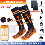 10000mAh Electric Heated Socks Foot Winter WarmerSock Rechargeable Battery Power