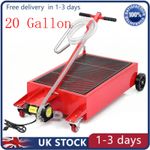 75L Oil Drain Pan Low Profile 20 UK Gallon Oil Change Pan W/ Pump and Hose Red