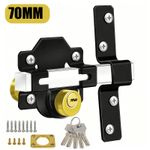 70mm Both Side Gate Lock - Dual Action Bolt with 5 Keys for Outdoor Gates
