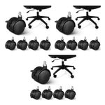 Strong PP Small Furniture Casters Sturdy Swivel Rolling Wheels Black Set