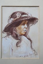 Original work by John Gilbey Bowles 1929-2011 - Portrait of a young girl