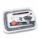 HQ Silicone Collapsible Basket With Handles, 38x28x15cm, Reusable-camping travel