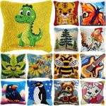 Bee Dinosaur Bird Latch Hook Kits Pillowcase Embroidery Cushion Cover Making Kit