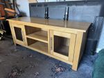 Solid Oak TV Stand and Coffee Table