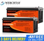 12V 200AH Lithium Battery Rechargeable LiFePO4 15000+ Deep Cycle Solar Panel RV