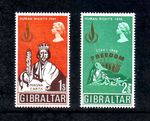 Gibraltar 1968 Human Rights Year complete set of 2 values (SG 229-230) MNH