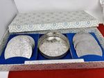 Vintage Silver Plated Coasters Set Of 6  Sheffield Cavalier Plate & wine bottle 
