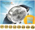Renata Watch Battery 377 (SR626SW) Swiss -x1x2x3x5x10x25x50x100