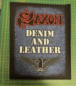 Saxon Denim And Leather Large Size Printed Back Patch Officially Licensed