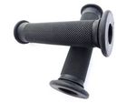 Motorcycle Handlebar Grips Pair Black Open Ended (Soft Comp) Universal Fitting