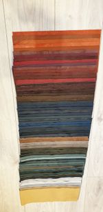 8 Mixed 100% leather offcuts 14"x5.5" tan brown black cream blue red green etc