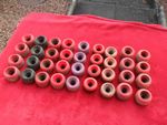 Skateboard  WHEELS  job lot 9 sets of 1980's hard PLASTIC wheels FREEPOST