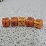 Vintage 80mm Butterscotch Poker Dice Set