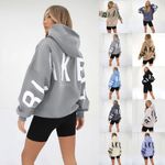 Women Blakely Print LooseSports Hoodie Hooded Sweatshirt Pullover Long SleeveNEW