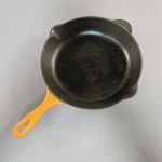 Vintage Original Cousances (Pre-Le Creuset) #23 Gold Enamel Cast Iron Skillet