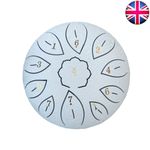6 Inch 11 Tone Rain Drum Set with Bag Music Book Mallets & Finger Picks (White)