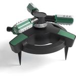Garden Water Sprinkler with Plastic Spike 3 Spray Patterns 360° Adjustable Lawn