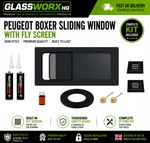 Peugeot Boxer Passenger Side Sliding Window WITH FLY SCREEN and fitting kit