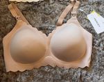 Momcozy Jelly Strip Seamless Floral Push-Up Nursing Bra, Oyster Pink Size XL