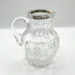 EDWARDIAN STERLING SILVER MOUNTED GLASS JUG BIRMINGHAM 1901 L BENNET & CO