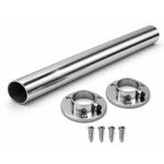 Round Wardrobe Rail 25mm Pole Hanging Tube Bar Clothes Storage Chrome + Fittings