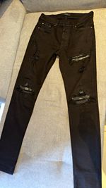 AMIRI Men Black Denim Jeans Distressed Skinny 5-Pocket W32 Size 32