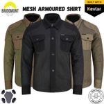 Mens Protective Mesh Motorcycle Shirt Made with Kevlar Biker Jacket CE Armour