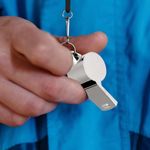Durable Metal Sports Whistles 2Pcs with Nylon Lanyard Outdoor Use