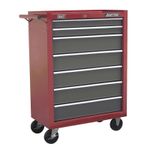 Sealey Locking Rollcab 7 Drawer Mechanics Tool Box/Chest - Red & Grey AP22507BB