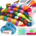 120 Skeins Coloured Embroidery Thread Cotton Cross Stitch Braiding Craft Sewing