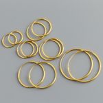 18ct Gold Sleeper Hoop Earrings - Sizes 10mm / 12mm / 14mm / 16mm / 20mm/40mm