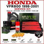 Honda VFR800 1998-2001 Service Kit Motul Oil Air Filters Plugs Washer Chain Lube