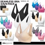 3 Pack Seamless Comfort Bras Everyday Bra Non Padded Non Wired Stretch Plus Size