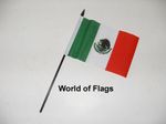 MEXICO FLAG 6" x 4" SMALL HAND WAVING Mexican Crafts Table Desk Top Display