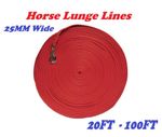 Horse Lunge Line Dog Training Lead 20FT - 100FT (Snap Hook Red Cushioned Rope)