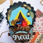 Camping Display Box Metal Cutting Dies Embossing Scrapbooking Album Card Crafts