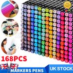 168 Colours Markers Graphic Drawing Painting Alcohol Art Dual Tip Sketch Pens UK