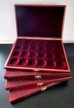 Luxury Wooden Box Case British Silver 1oz Coins Capsules Display Storage