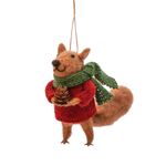Sass & Belle Felt Squirrel in Jumper Christmas Tree Decoration