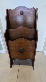 Antique Oak Newspaper Magazine Rack