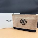 Chanel Beauty Eco Jute VIP Cosmetic Bag Gift Bag Makeup Pouch New In Box A4size