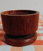 Vintage Mid Century Modern Kalmar Turned Wood  Teak Candle Holder 