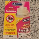 TWIN PACK - Johnsons 4fleas Room Flea Fogger Killer Bomb Spray - House Treatment