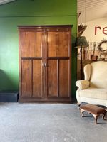 Antique Gentlemans Wardrobe, Compactum, Double, Rail, Shelves, Drawers, Mirror