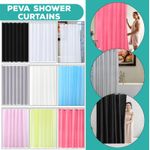 Shower Curtain Waterproof Mould Proof Bathroom Curtains with Hooks 180x180cm