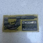 MICROMETER 001-1 inch D.C.M.T. LTD LONDON ENGINEERS TOOL WITH PAPER & BOX