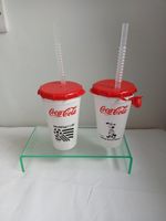 Vintage Coca Cola Football World Cup 1994 Set Of Two Plastic Cups With Lid Rare 