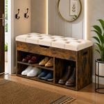 Ottoman Shoe Storage Bench Velvet Seat Wooden Hallway Entryway Rack Multi Colour
